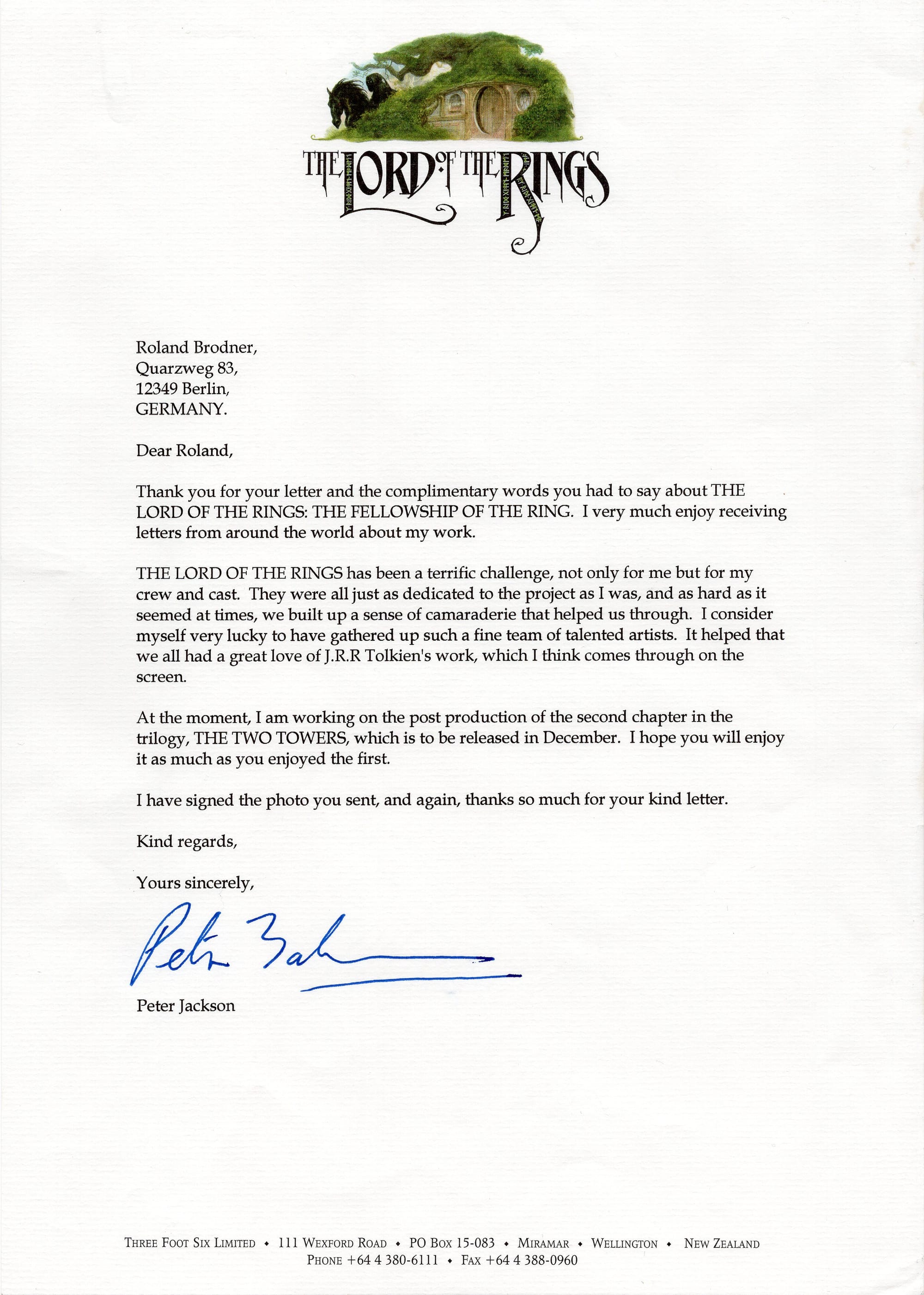Peter Jackson’s letter from Middle-earth, in the eye of a creative storm