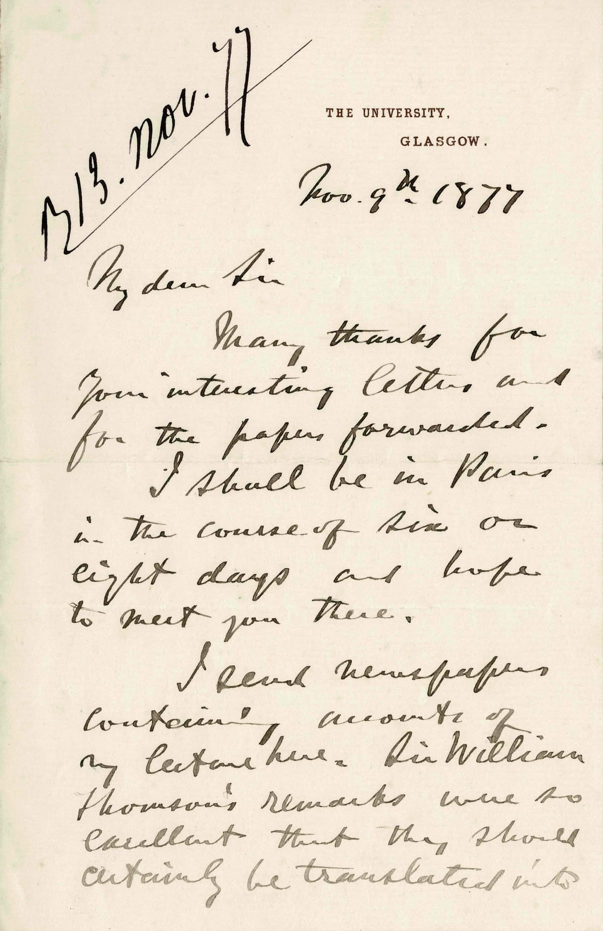 The first phone call in French History