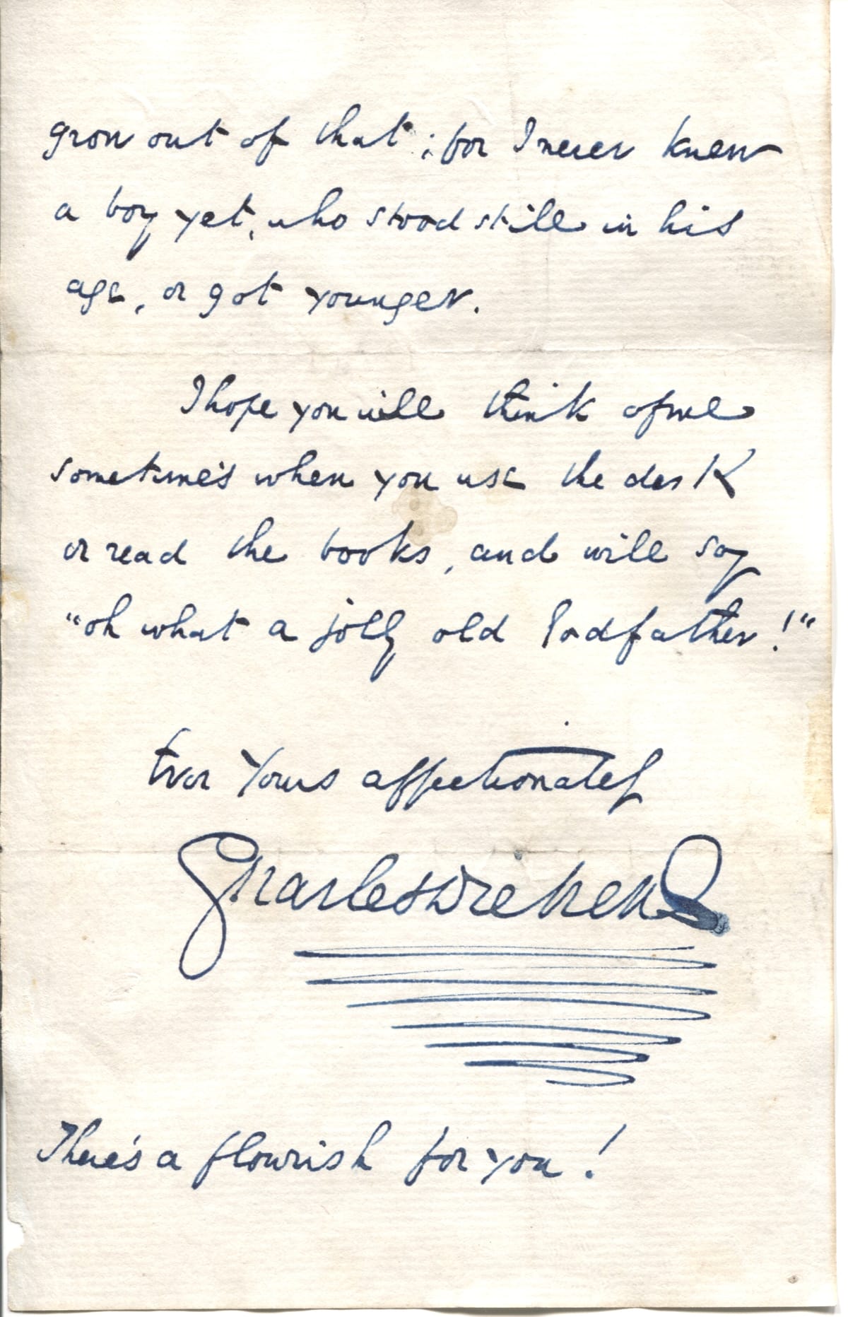 Charles Dickens sends a gift and a smile to his young godson